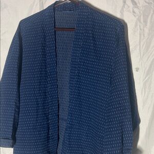 Indigo Striped Knit Cardigan